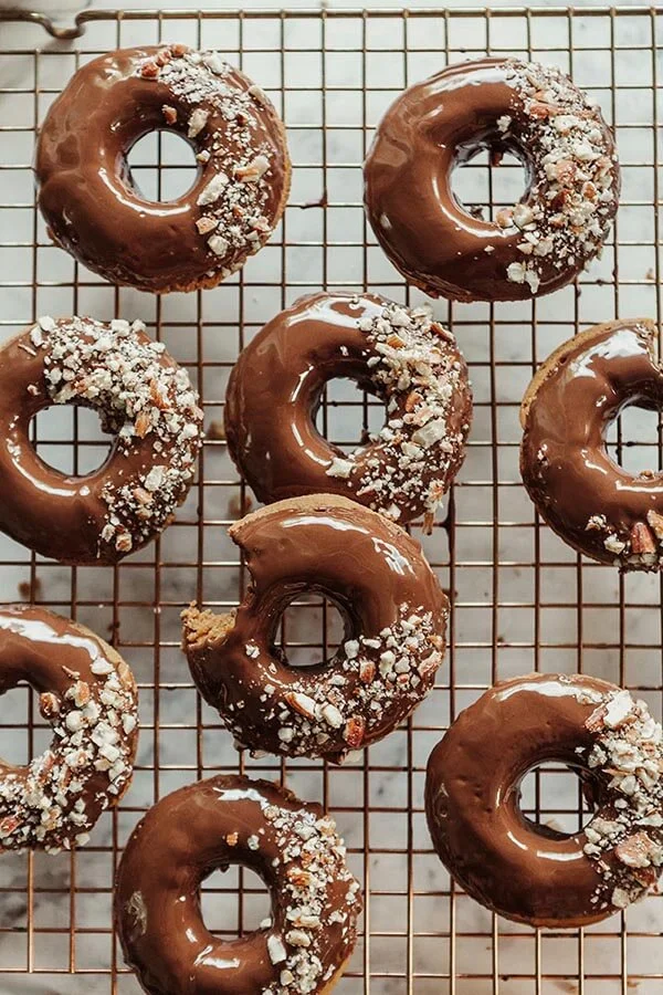 Almond Crunch Chocolate Glazed Baked Donut